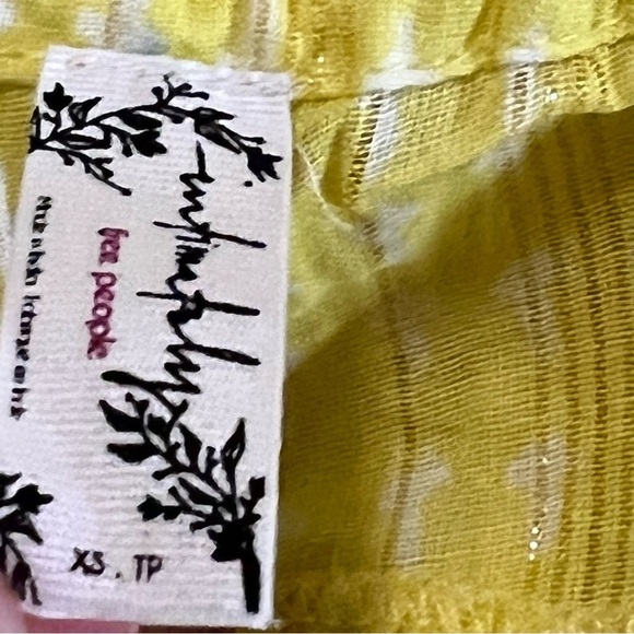 NWT Free People Midnight Dance Print Maxi in Canary Combo XS Tiered Crochet - Picture 11 of 15